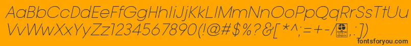 TypoGotikaLightItalicDemo-Schriftart – Schwarze Schriften auf orangefarbenem Hintergrund