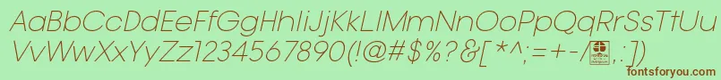 TypoGotikaLightItalicDemo Font – Brown Fonts on Green Background