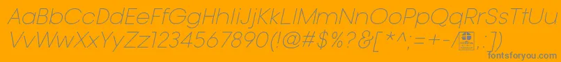 Police TypoGotikaLightItalicDemo – polices grises sur fond orange