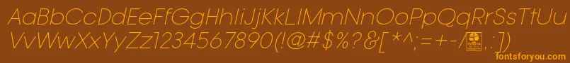 TypoGotikaLightItalicDemo Font – Orange Fonts on Brown Background