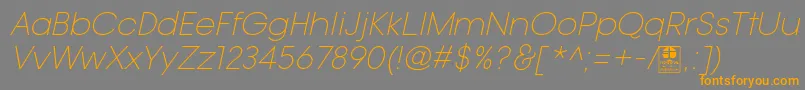 TypoGotikaLightItalicDemo-Schriftart – Orangefarbene Schriften auf grauem Hintergrund
