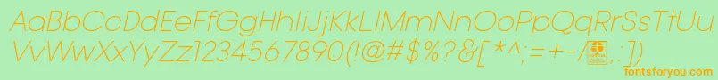 TypoGotikaLightItalicDemo Font – Orange Fonts on Green Background