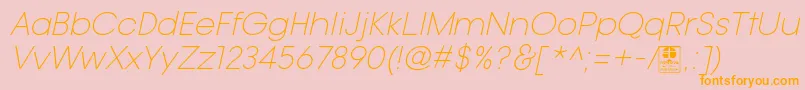 TypoGotikaLightItalicDemo Font – Orange Fonts on Pink Background
