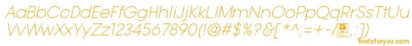 TypoGotikaLightItalicDemo Font – Orange Fonts on White Background