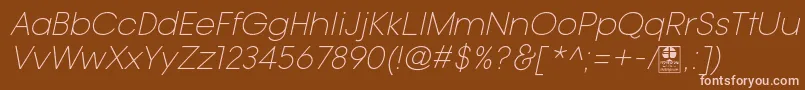 Police TypoGotikaLightItalicDemo – polices roses sur fond brun