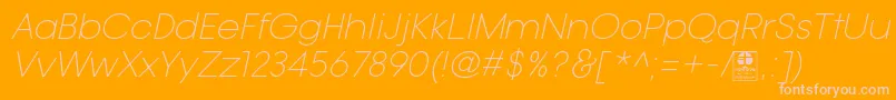 TypoGotikaLightItalicDemo-Schriftart – Rosa Schriften auf orangefarbenem Hintergrund