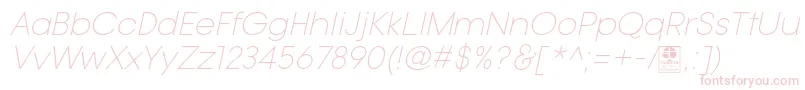 Шрифт TypoGotikaLightItalicDemo – розовые шрифты на белом фоне