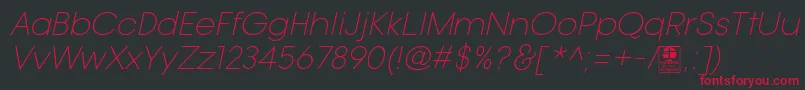 TypoGotikaLightItalicDemo Font – Red Fonts on Black Background