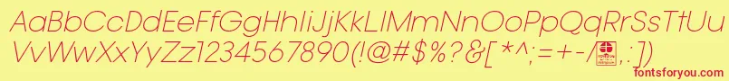 fuente TypoGotikaLightItalicDemo – Fuentes Rojas Sobre Fondo Amarillo