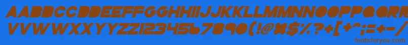 Gogoposterpunchbolditalic Font – Brown Fonts on Blue Background