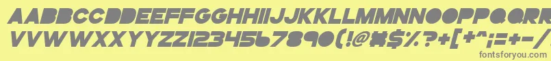 Gogoposterpunchbolditalic Font – Gray Fonts on Yellow Background
