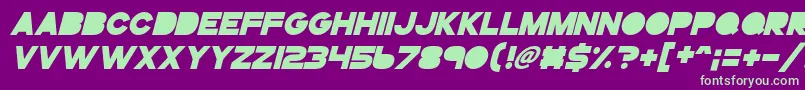 Gogoposterpunchbolditalic Font – Green Fonts on Purple Background