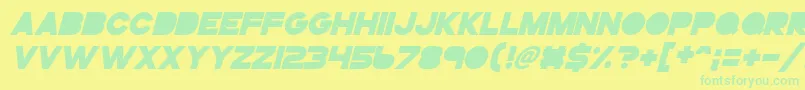 Gogoposterpunchbolditalic Font – Green Fonts on Yellow Background