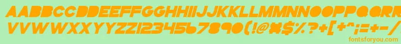 Gogoposterpunchbolditalic Font – Orange Fonts on Green Background