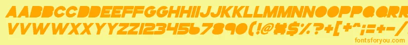 Gogoposterpunchbolditalic Font – Orange Fonts on Yellow Background