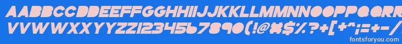 Gogoposterpunchbolditalic Font – Pink Fonts on Blue Background