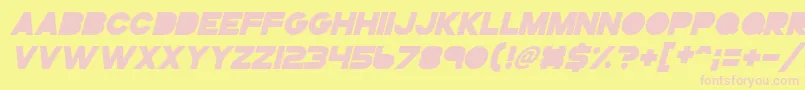 Gogoposterpunchbolditalic Font – Pink Fonts on Yellow Background