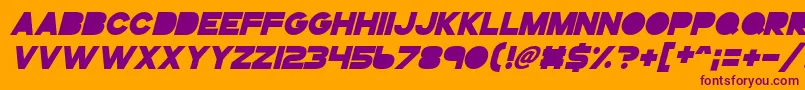 フォントGogoposterpunchbolditalic – オレンジの背景に紫のフォント