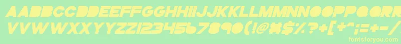 Gogoposterpunchbolditalic Font – Yellow Fonts on Green Background