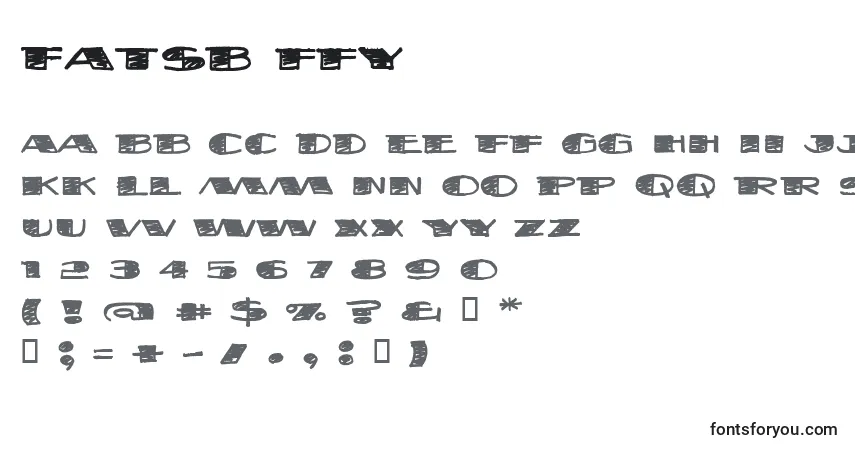 Czcionka Fatsb ffy – alfabet, cyfry, specjalne znaki