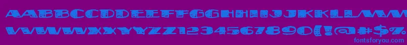 Fatsb ffy-Schriftart – Blaue Schriften auf violettem Hintergrund