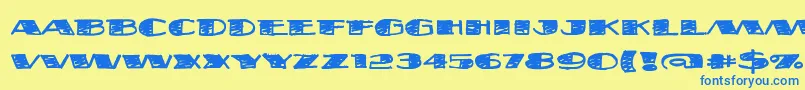 Fatsb ffy-Schriftart – Blaue Schriften auf gelbem Hintergrund