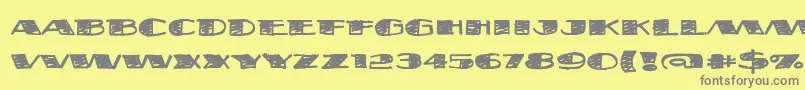 フォントFatsb ffy – 黄色の背景に灰色の文字