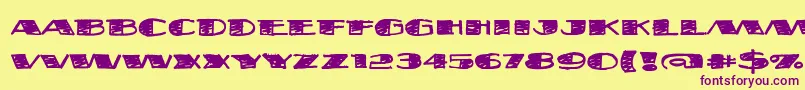 Fatsb ffy-Schriftart – Violette Schriften auf gelbem Hintergrund