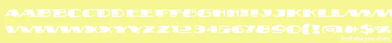 フォントFatsb ffy – 黄色い背景に白い文字