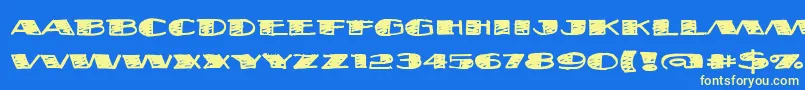 Fatsb ffy-Schriftart – Gelbe Schriften auf blauem Hintergrund