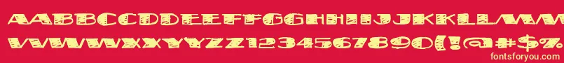 フォントFatsb ffy – 黄色の文字、赤い背景