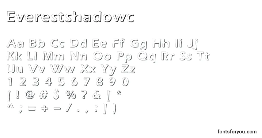 Everestshadowc-fontti – aakkoset, numerot, erikoismerkit