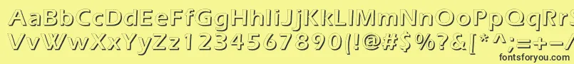 フォントEverestshadowc – 黒い文字の黄色い背景