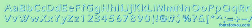 Шрифт Everestshadowc – синие шрифты на зелёном фоне