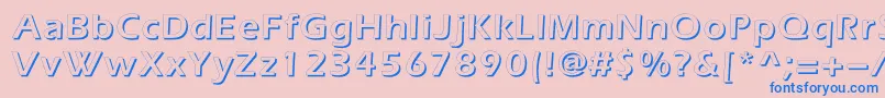 フォントEverestshadowc – ピンクの背景に青い文字