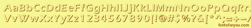 Everestshadowc-fontti – ruskeat fontit keltaisella taustalla