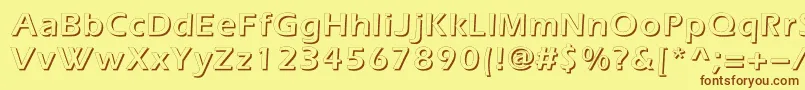 Everestshadowc Font – Brown Fonts on Yellow Background