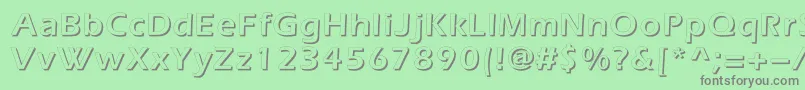 フォントEverestshadowc – 緑の背景に灰色の文字