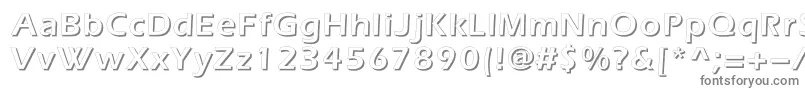 Everestshadowc-fontti – harmaat kirjasimet valkoisella taustalla