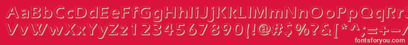 フォントEverestshadowc – 赤い背景に緑の文字