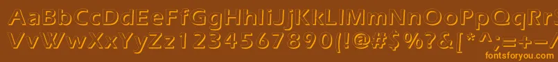 Everestshadowc-Schriftart – Orangefarbene Schriften auf braunem Hintergrund