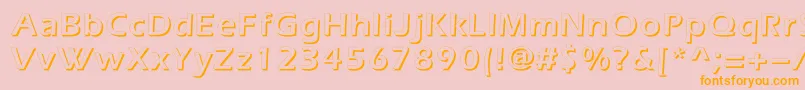 Everestshadowc-Schriftart – Orangefarbene Schriften auf rosa Hintergrund
