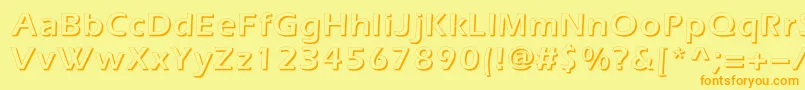 フォントEverestshadowc – オレンジの文字が黄色の背景にあります。