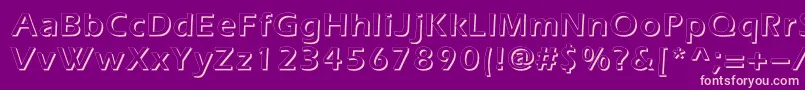 Everestshadowc-fontti – vaaleanpunaiset fontit violetilla taustalla