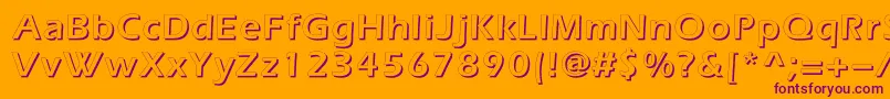 Everestshadowc-Schriftart – Violette Schriften auf orangefarbenem Hintergrund