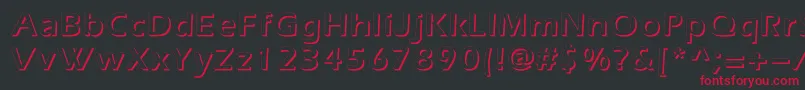 フォントEverestshadowc – 黒い背景に赤い文字