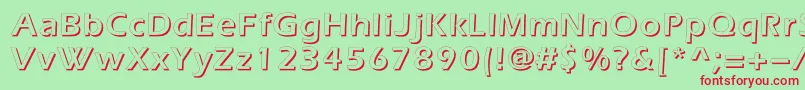 フォントEverestshadowc – 赤い文字の緑の背景