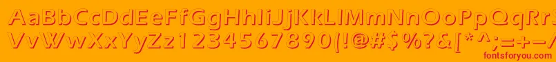 フォントEverestshadowc – オレンジの背景に赤い文字
