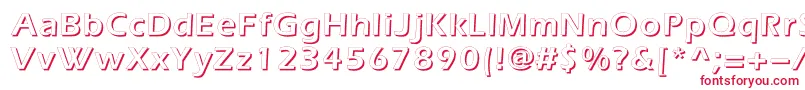 フォントEverestshadowc – 白い背景に赤い文字