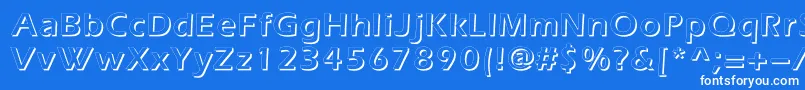 フォントEverestshadowc – 青い背景に白い文字